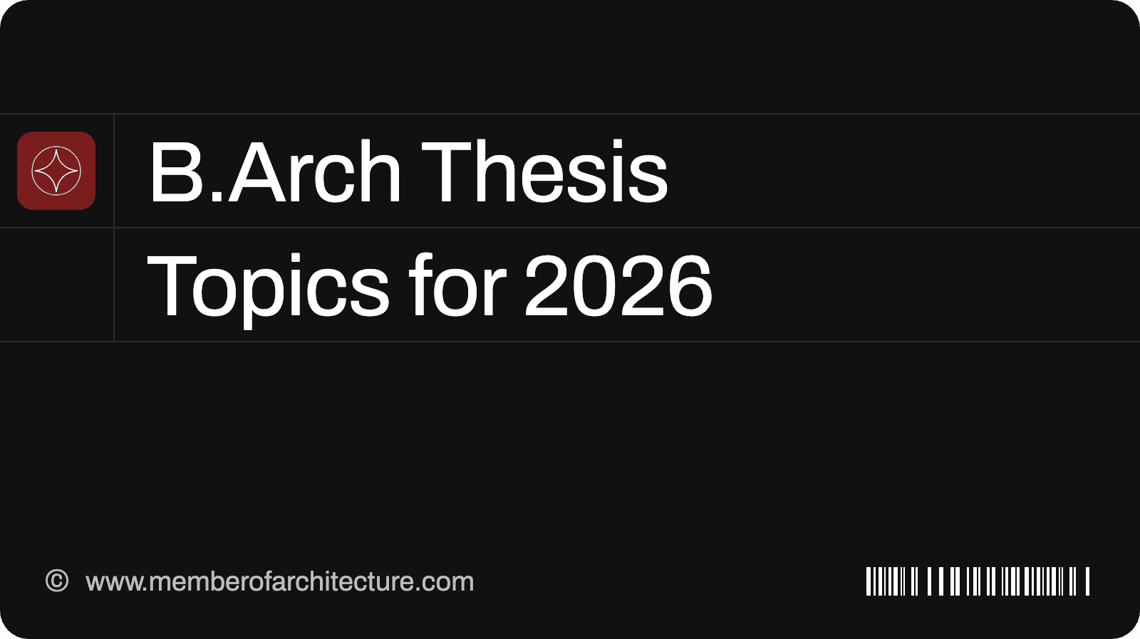 B.Arch Thesis Topics for 2026: 60 Ideas Grouped by Typology, With How to Choose