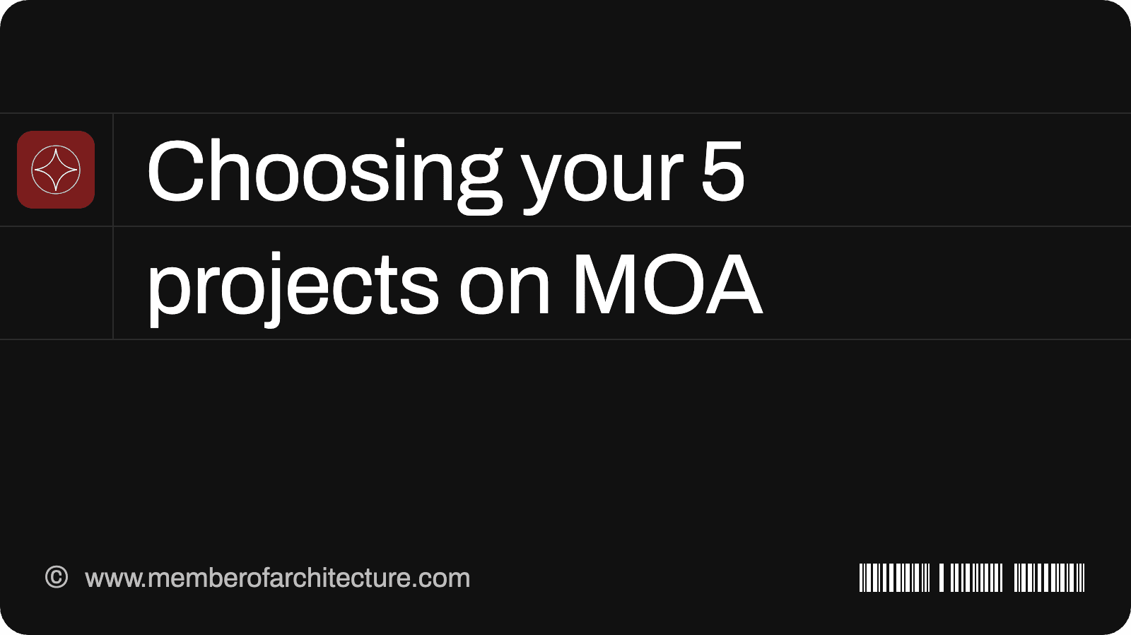 Choosing and Publishing Your 5 Projects on MOA