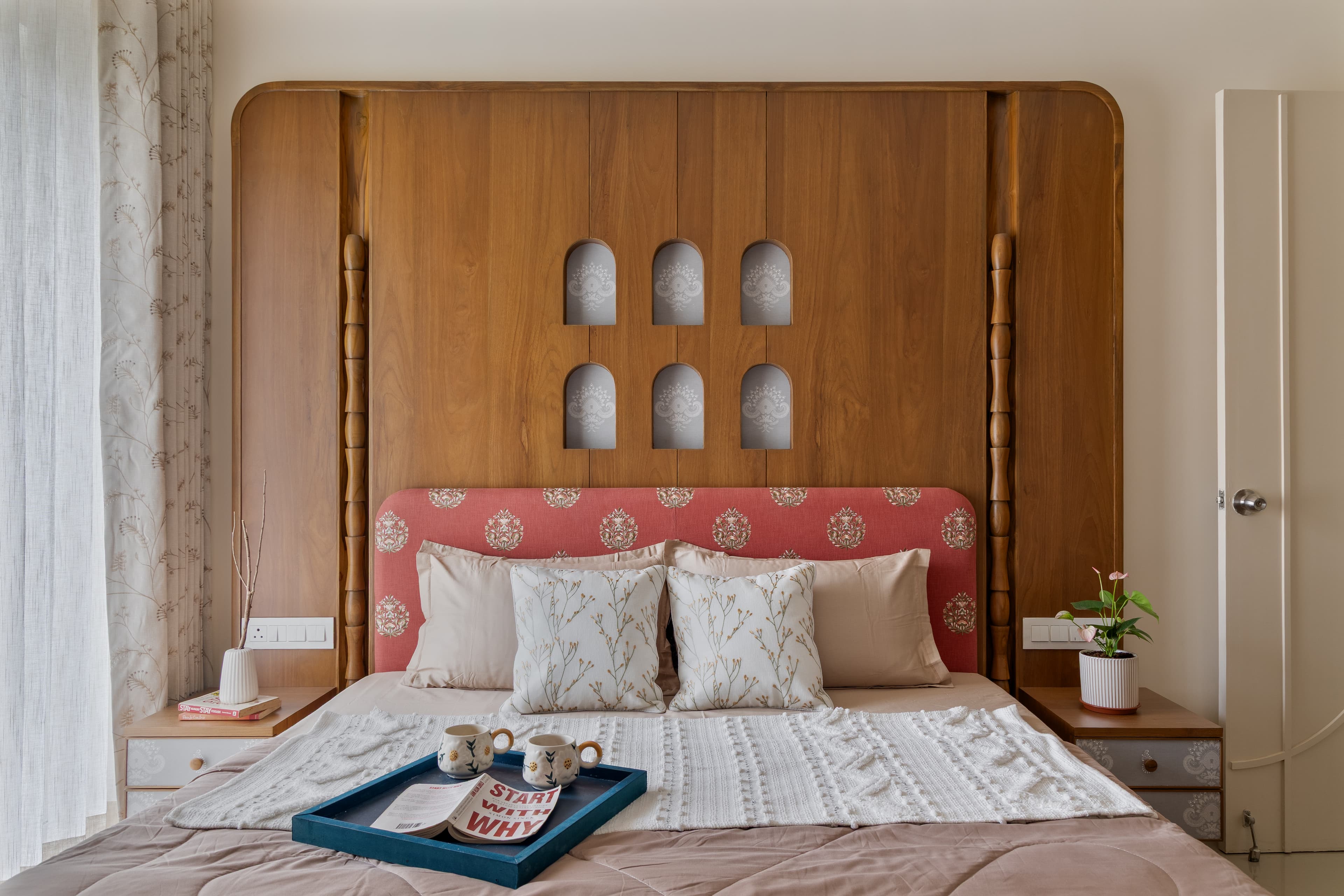 Master bedroom bed and headboard