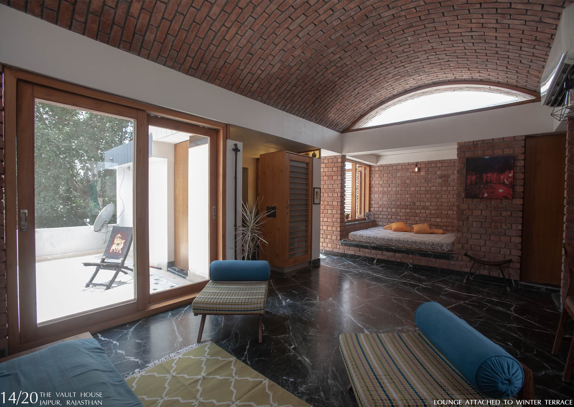 The Vault House frames moments of light, brick, and openness an interplay of shelter and freedom.