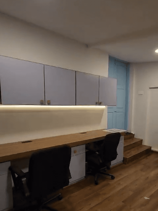 Linear workstations with lighting &  storage