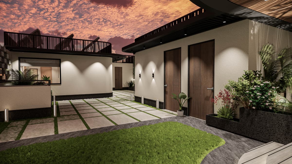 Main Entry & room - Evening 